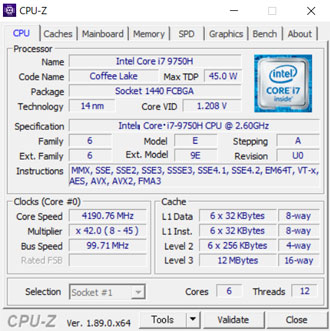 NEXTGEAR-NOTE-i5565のCPU-Z