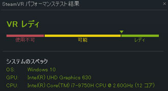 Steam VRパフォーマンステスト