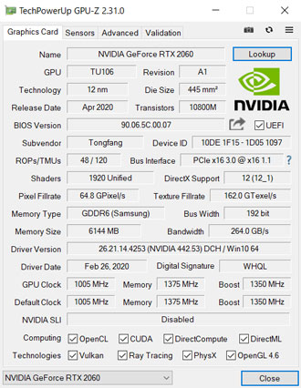GPU-Zの結果