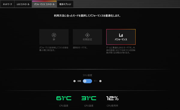 パフォーマンスモード
