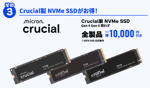 Crucial製のNVMe SSD